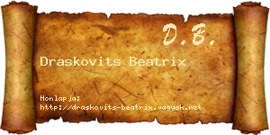 Draskovits Beatrix névjegykártya