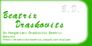 beatrix draskovits business card